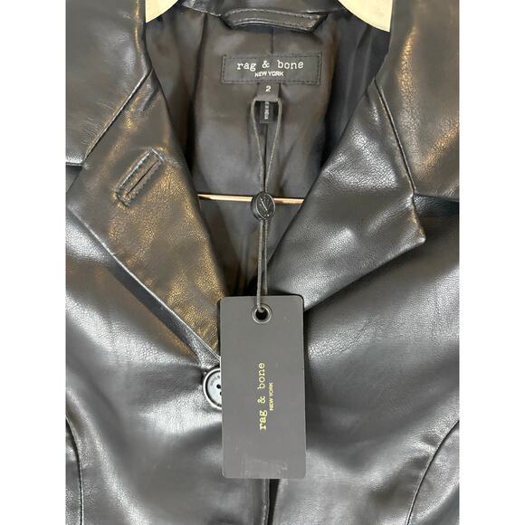 Rag & Bone Drew Faux Leather Blazer Jacket Modern Classy Edgy Rocker Motto Sz 2 - Picture 8 of 8